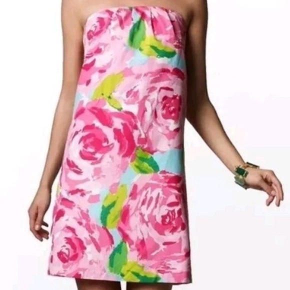 Lilly Pulitzer Strapless Dress in First Impression print 🌹 - Picture 2 of 7